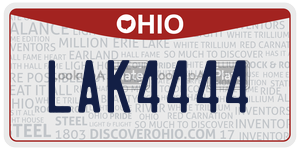 LAK4444  license plate in OH