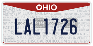 LAL1726  license plate in OH