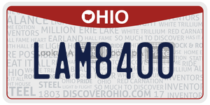 LAM8400  license plate in OH