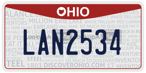 LAN2534  license plate in OH