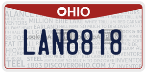 LAN8818  license plate in OH