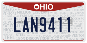 LAN9411  license plate in OH