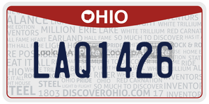 LAQ1426  license plate in OH