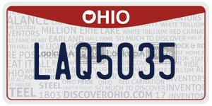 LAQ5035  license plate in OH