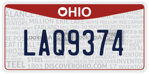 LAQ9374  license plate in OH