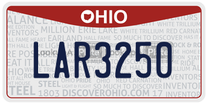LAR3250  license plate in OH