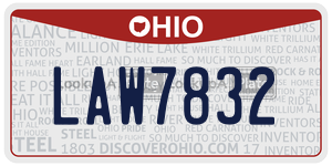LAW7832  license plate in OH