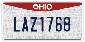LAZ1768  license plate in OH