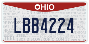LBB4224  license plate in OH