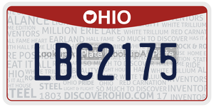 LBC2175 license plate in Ohio
