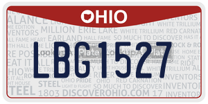 LBG1527  license plate in OH