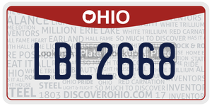 LBL2668  license plate in OH