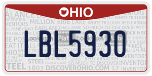 LBL5930  license plate in OH