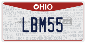 LBM55 license plate in Ohio