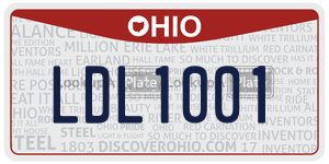 LDL1001  license plate in OH
