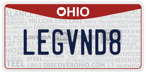 LEGVND8 license plate in Ohio