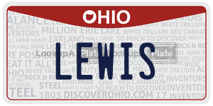 LEWIS license plate in Ohio