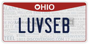 LUVSEB license plate in Ohio
