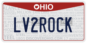 LV2ROCK license plate in Ohio