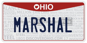 MARSHAL license plate in Ohio