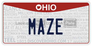 MAZE license plate in Ohio