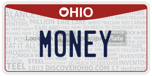 MONEY license plate in Ohio