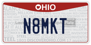 N8MKT license plate in Ohio