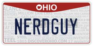 NERDGUY  license plate in OH