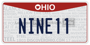 NINE11 license plate in Ohio