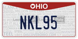 NKL95  license plate in OH
