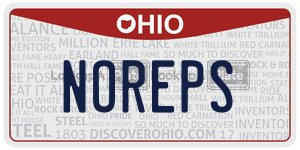 NOREPS license plate in Ohio