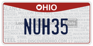 NUH35  license plate in OH