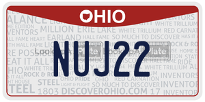 NUJ22  license plate in OH