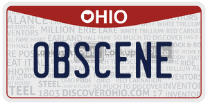 OBSCENE license plate in Ohio