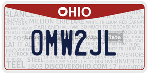 OMW2JL license plate in Ohio