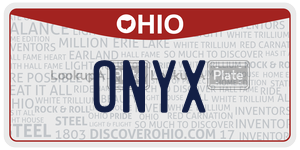 ONYX  license plate in OH