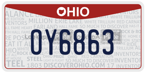 OY6863  license plate in OH