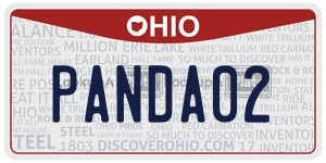 PANDA02 license plate in Ohio
