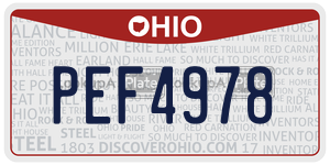 PEF4978  license plate in OH