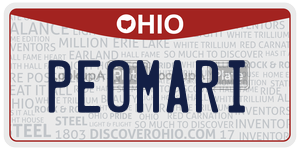 PEOMARI  license plate in OH