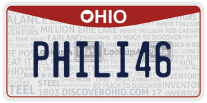 PHILI46 license plate in Ohio