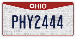 PHY2444  license plate in OH