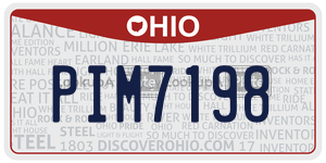 PIM7198  license plate in OH