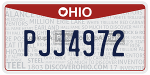 PJJ4972  license plate in OH