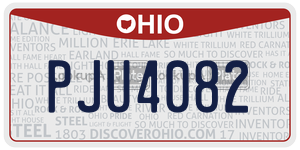 PJU4082 license plate in Ohio