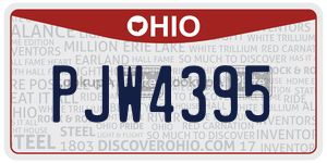 PJW4395 license plate in Ohio