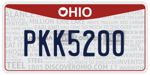 PKK5200 license plate in Ohio