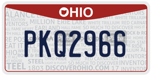 PKQ2966  license plate in OH
