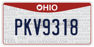 PKV9318  license plate in OH