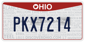 PKX7214 license plate in Ohio
